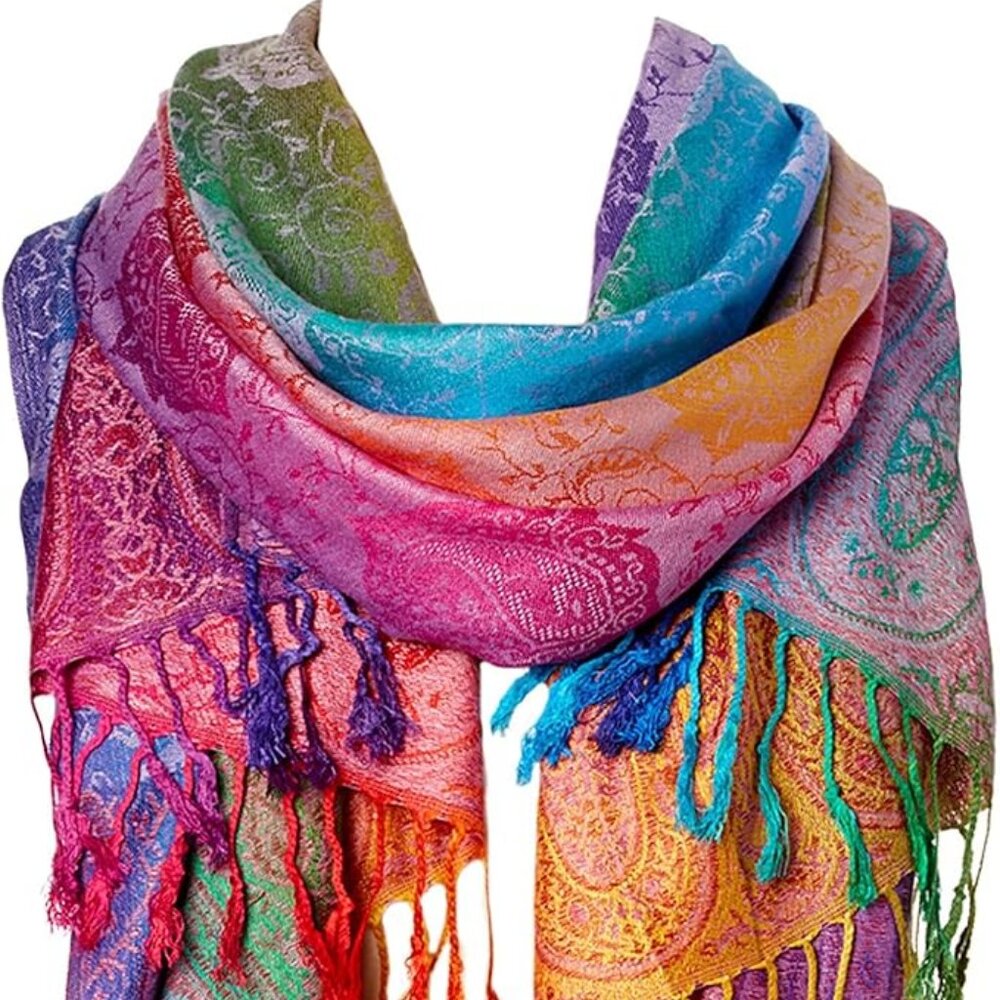 NEW! Women's Silk Scarf Luxury Satin Shawl Wraps-Purple